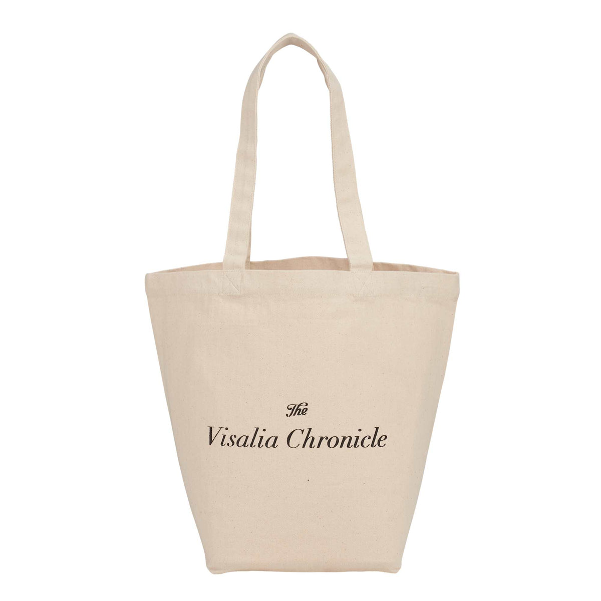 Herringbone Canvas Grocery Tote with Bottom Board, 7 oz - Natural - Front