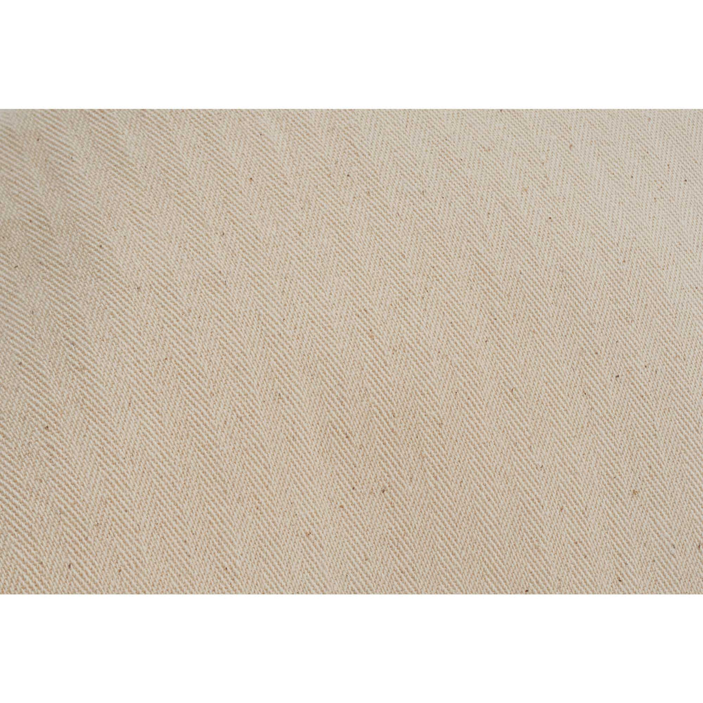 Herringbone Canvas Grocery Tote with Bottom Board, 7 oz Transfer - Natural - Photo 3