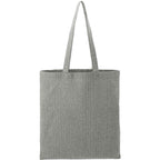 Herringbone Recycled Cotton Tote with Zip Pocket, 7 oz - Dark Gray - Back