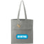 Herringbone Recycled Cotton Tote with Zip Pocket, 7 oz Embroidery - Dark Gray - Front