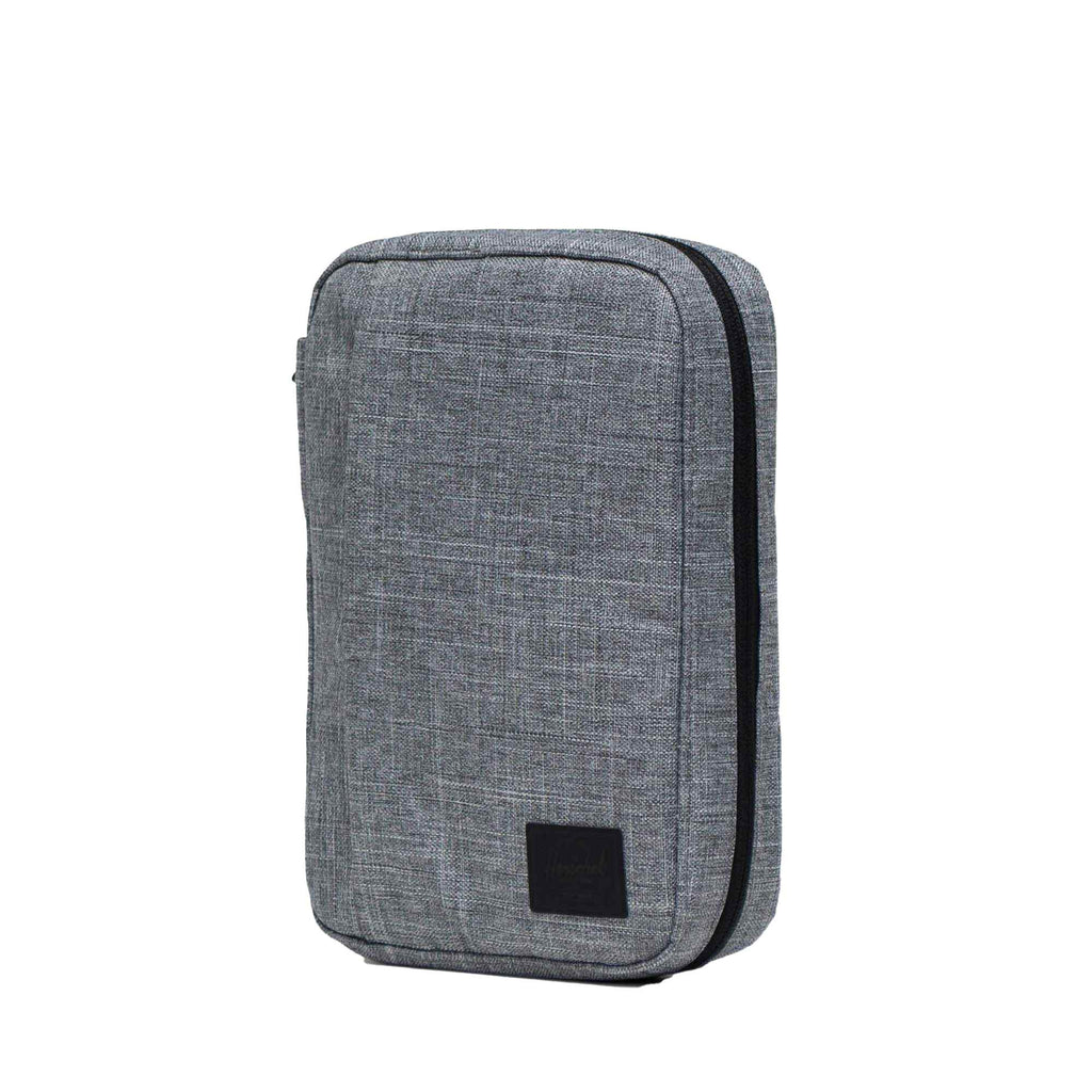 Herschel Burrard Tech Organizer in Recycled Polyester Embroidery - Raven Crosshatch - Left Angle