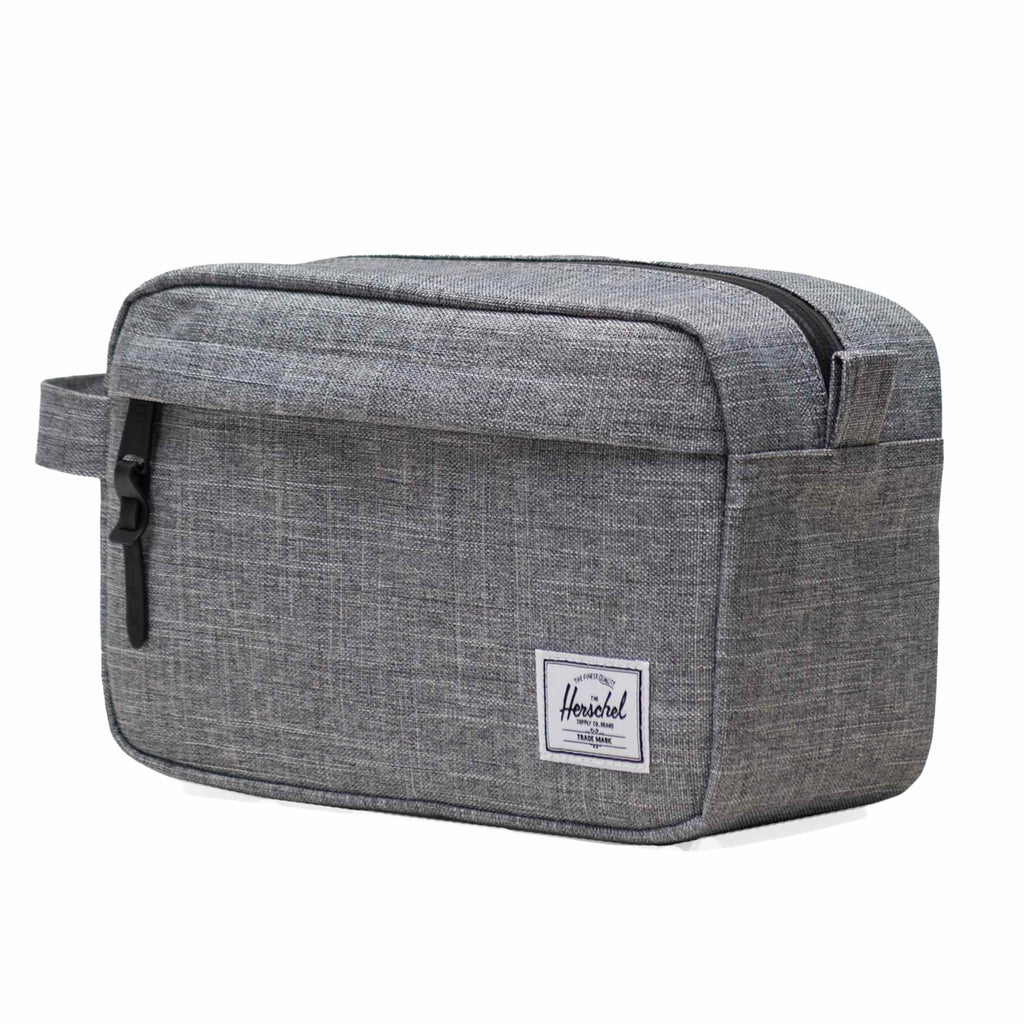 Herschel Chapter Travel Kit, Recycled Transfer - Raven Crosshatch - Left Angle