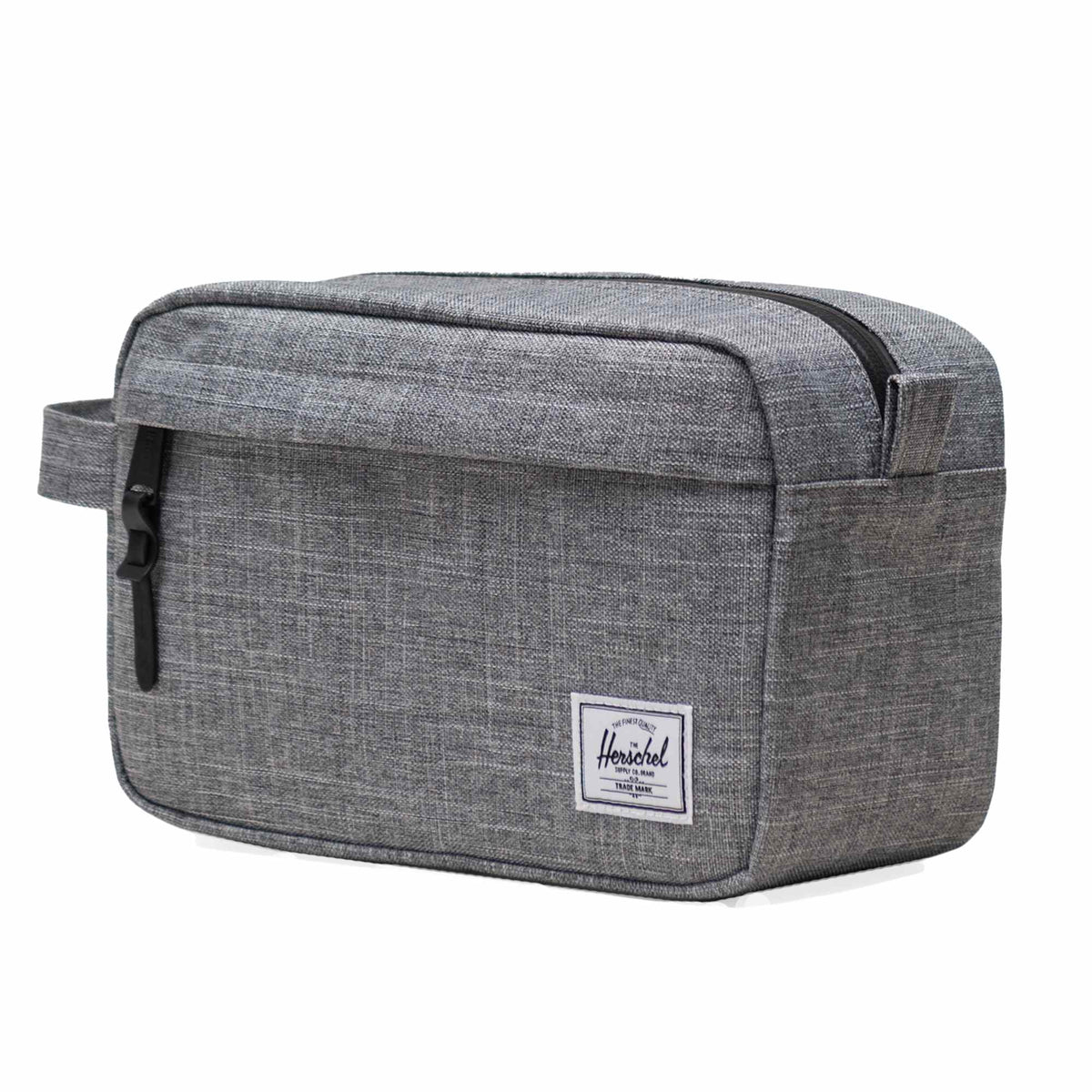 Herschel Chapter Travel Kit, Recycled Transfer - Raven Crosshatch - Left Angle