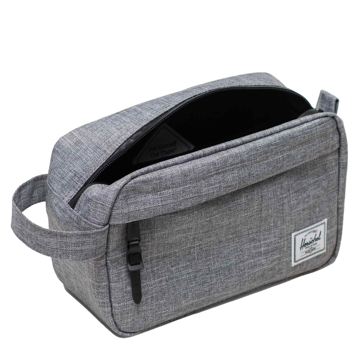 Herschel Chapter Travel Kit, Recycled Transfer - Raven Crosshatch - Right Angle