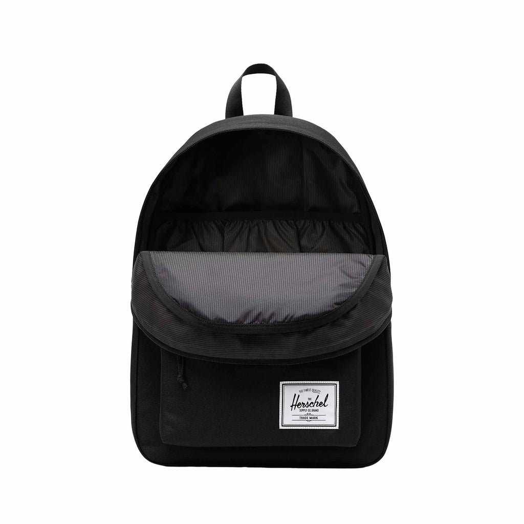 Herschel Classic Backpack in Recycled Polyester, 14 Inch Transfer - Black - Front
