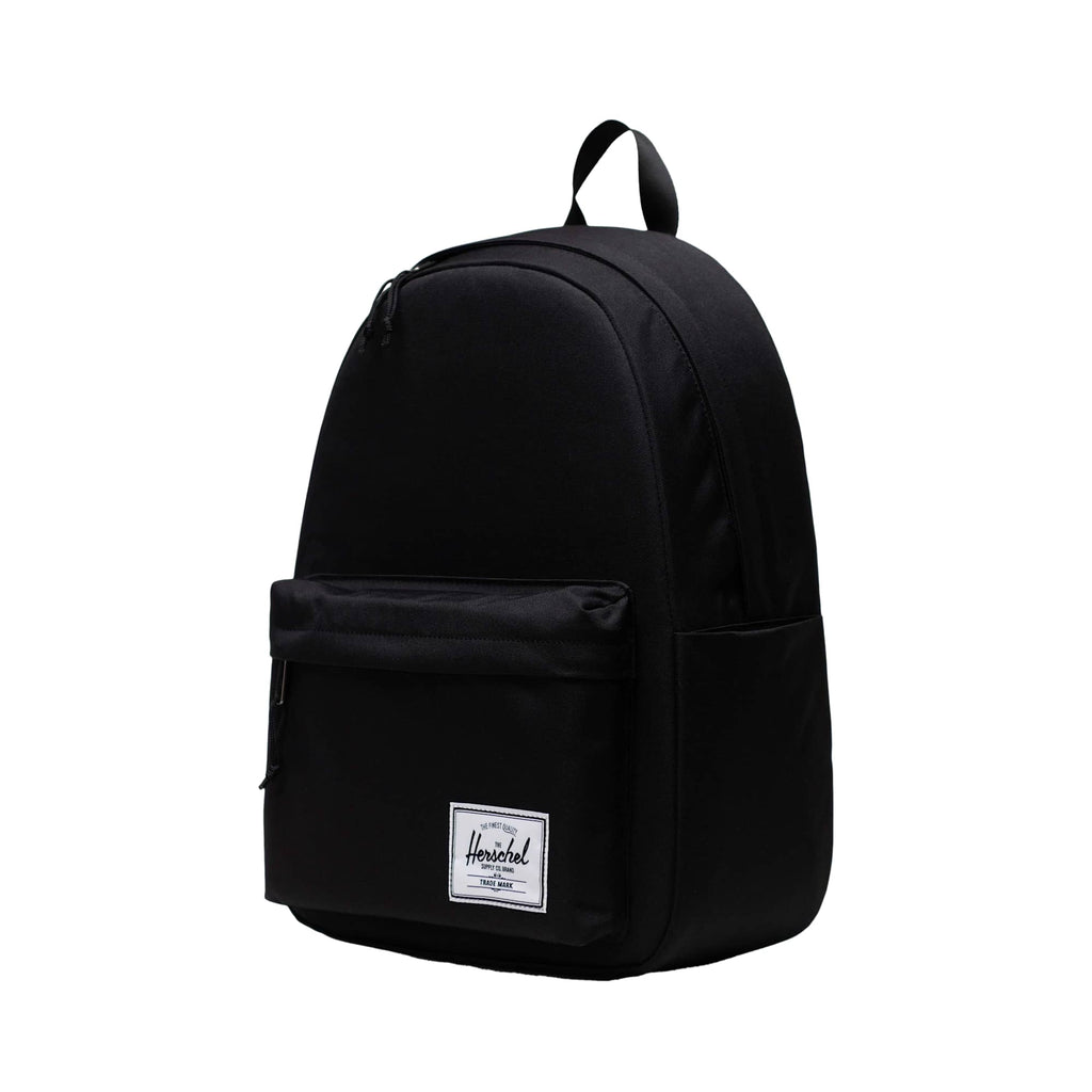 Herschel Classic XL Backpack in Recycled Polyester, 15 Inch Embroidery - Black - Left Angle