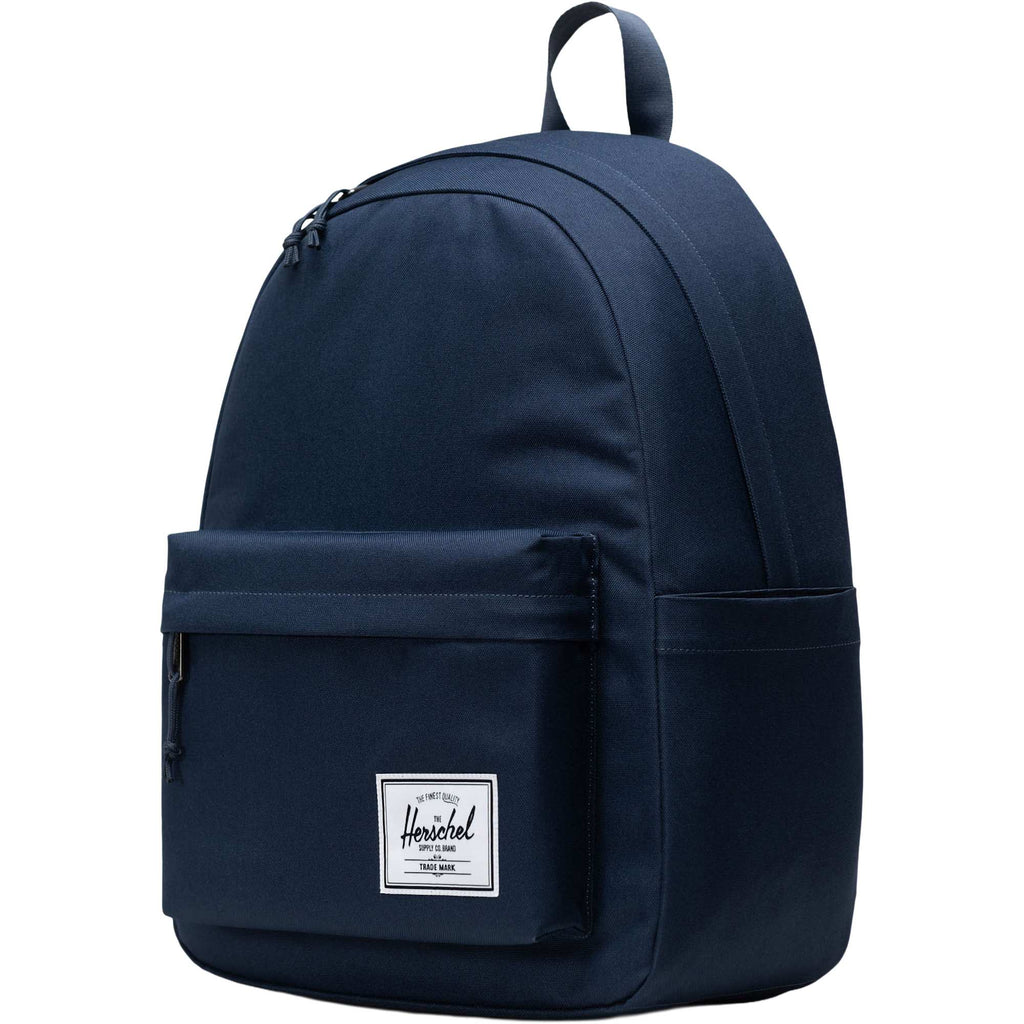 Herschel Classic XL Backpack in Recycled Polyester, 15 Inch Embroidery - Navy - Left Angle