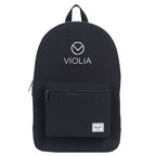Herschel Cotton Daypack in Washed Canvas Embroidery - Black - Front
