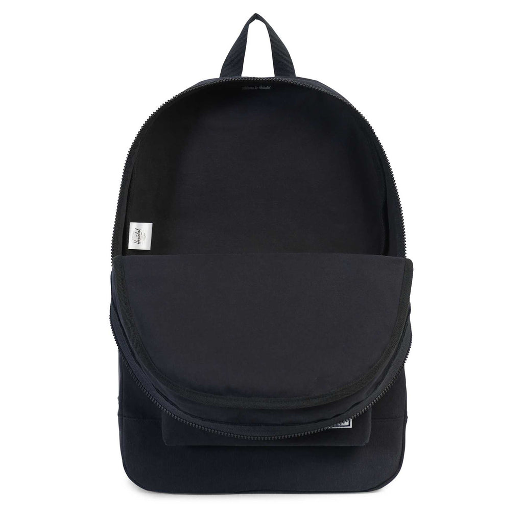 Herschel Cotton Daypack in Washed Canvas Transfer - Black - Open