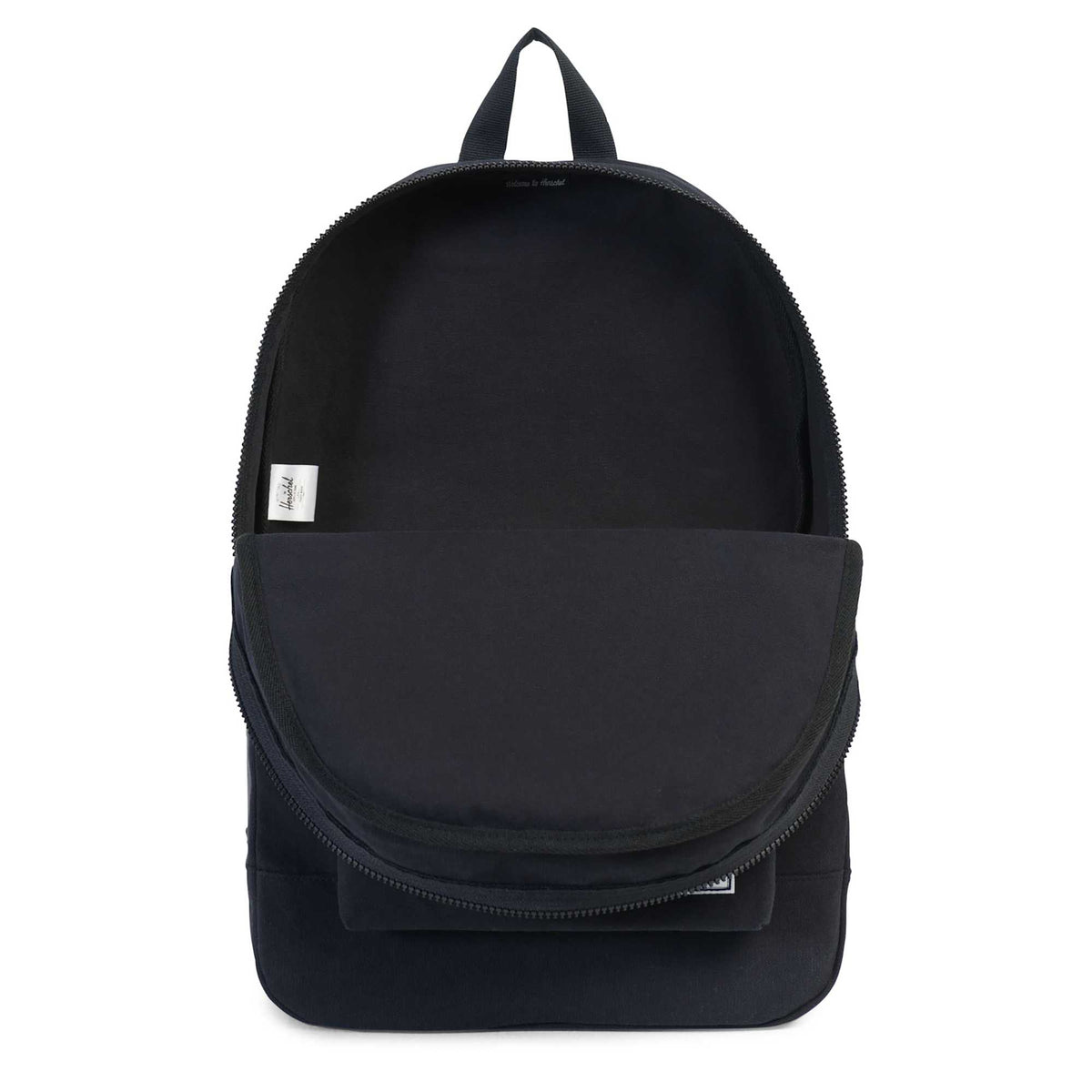 Herschel Cotton Daypack in Washed Canvas Transfer - Black - Open