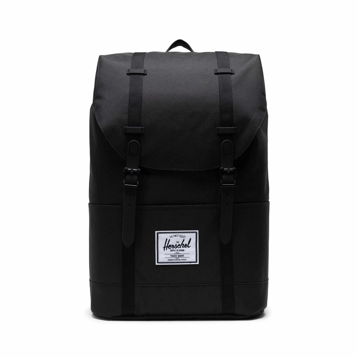 Herschel Eco Retreat Backpack for 15 Inch Laptops Embroidery - Black - Front