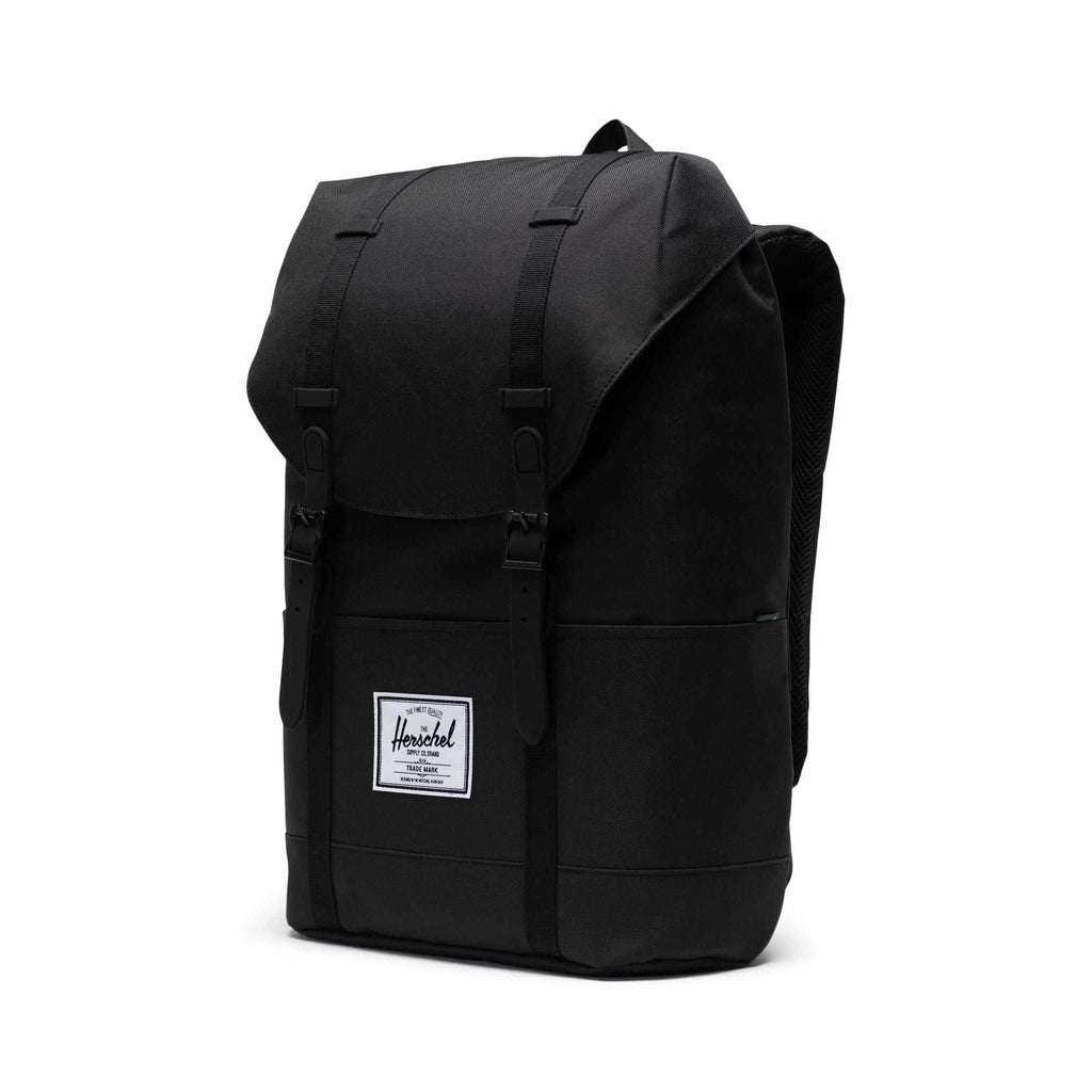 Herschel Eco Retreat Backpack for 15 Inch Laptops Transfer - Black - Left Angle