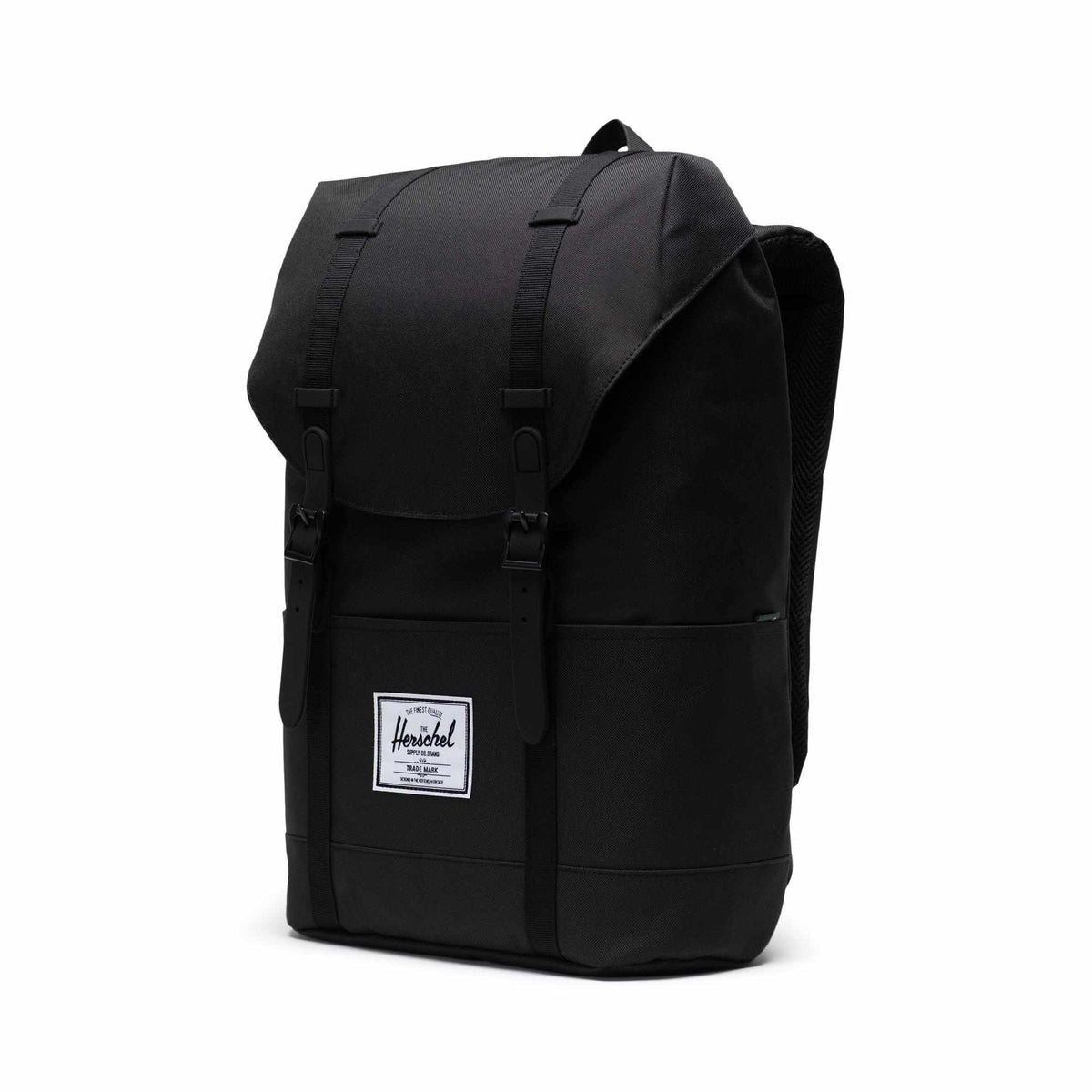 Herschel Eco Retreat Backpack for 15 Inch Laptops Transfer - Black - Left Angle