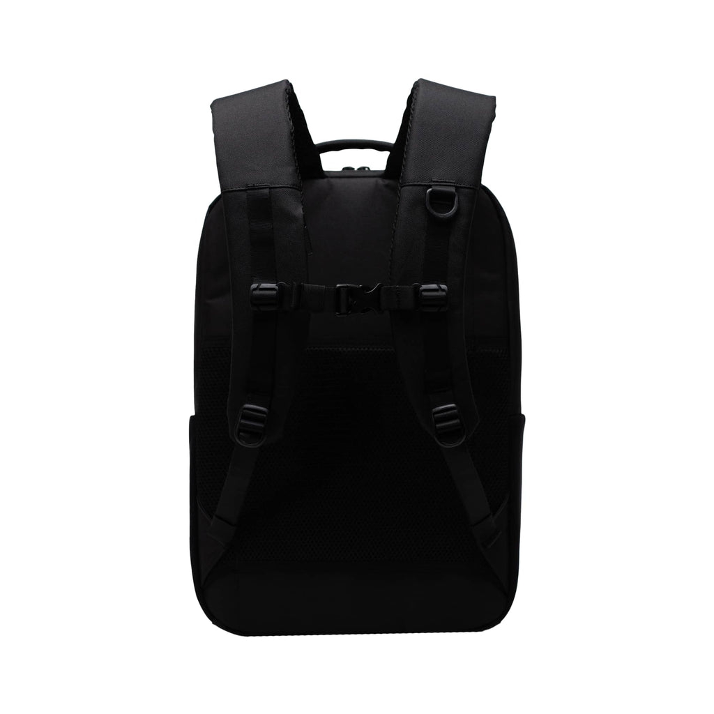 Herschel Kaslo Tech Daypack in Recycled Polyester, 16 Inch Embroidery - Black - Back