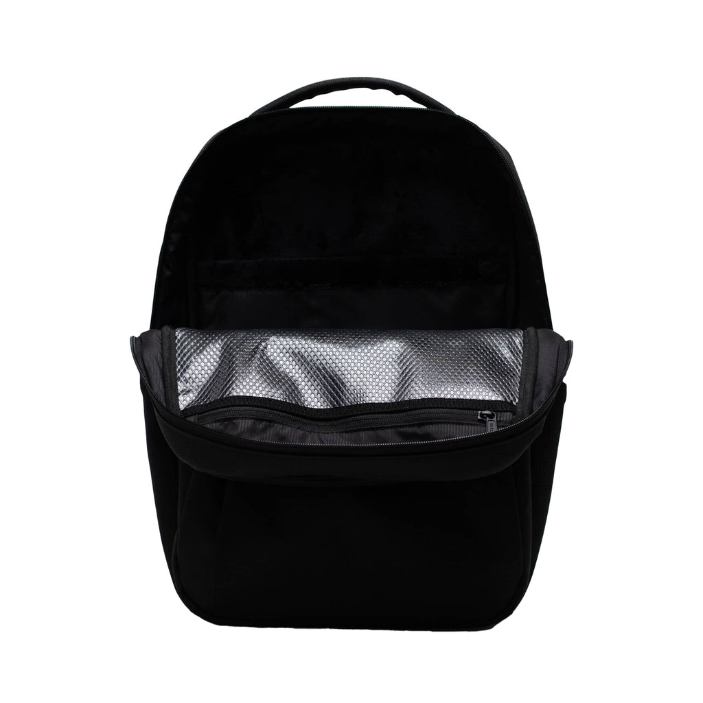 Herschel Kaslo Tech Daypack in Recycled Polyester, 16 Inch Embroidery - Black - Front