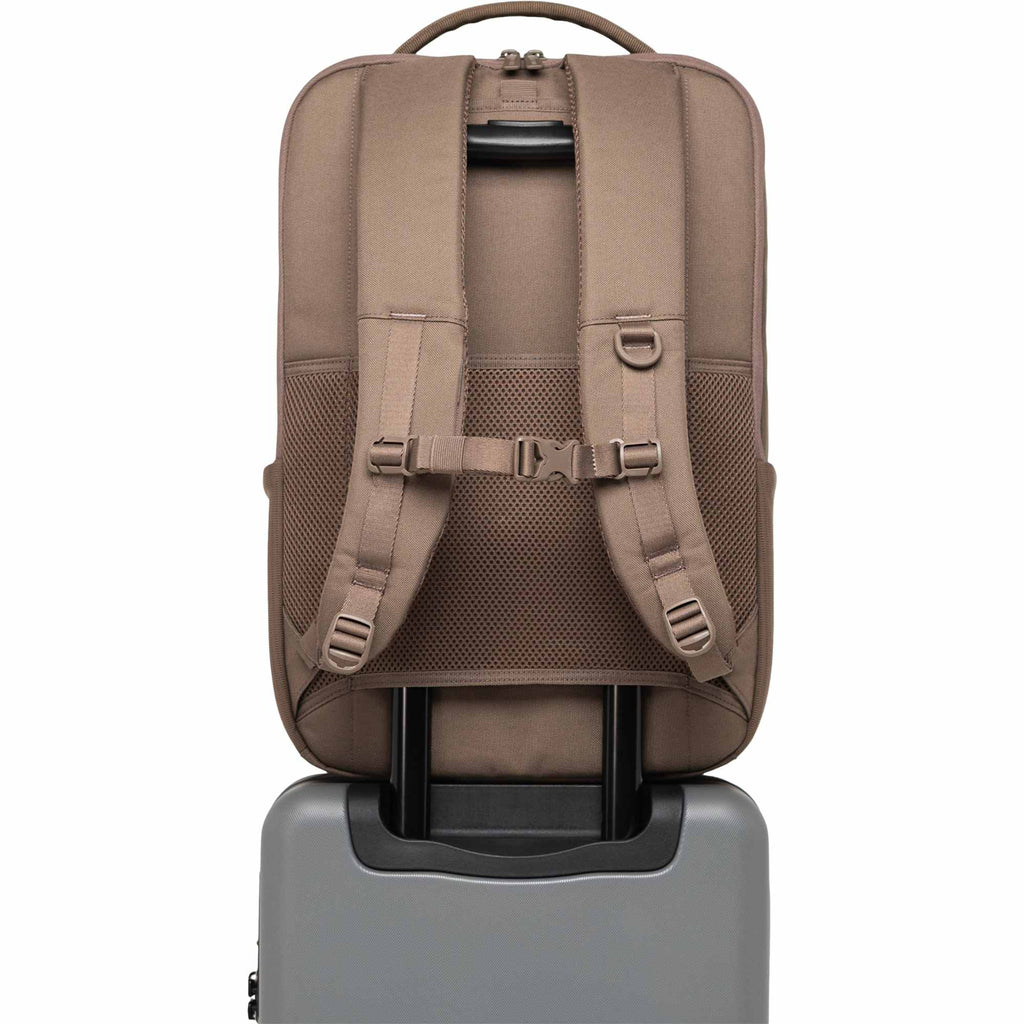 Herschel Kaslo Tech Daypack in Recycled Polyester, 16 Inch Embroidery - Light Brown - Back