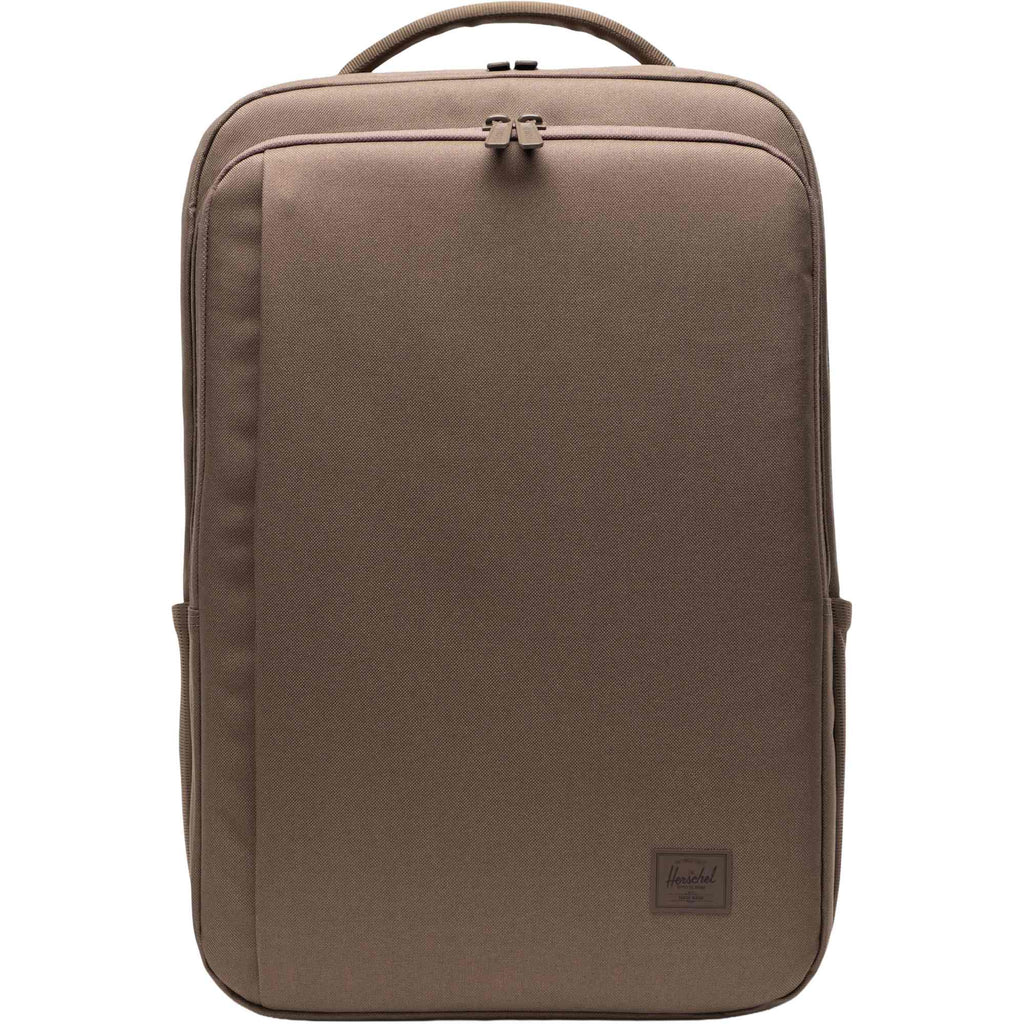 Herschel Kaslo Tech Daypack in Recycled Polyester, 16 Inch Embroidery - Light Brown - Front