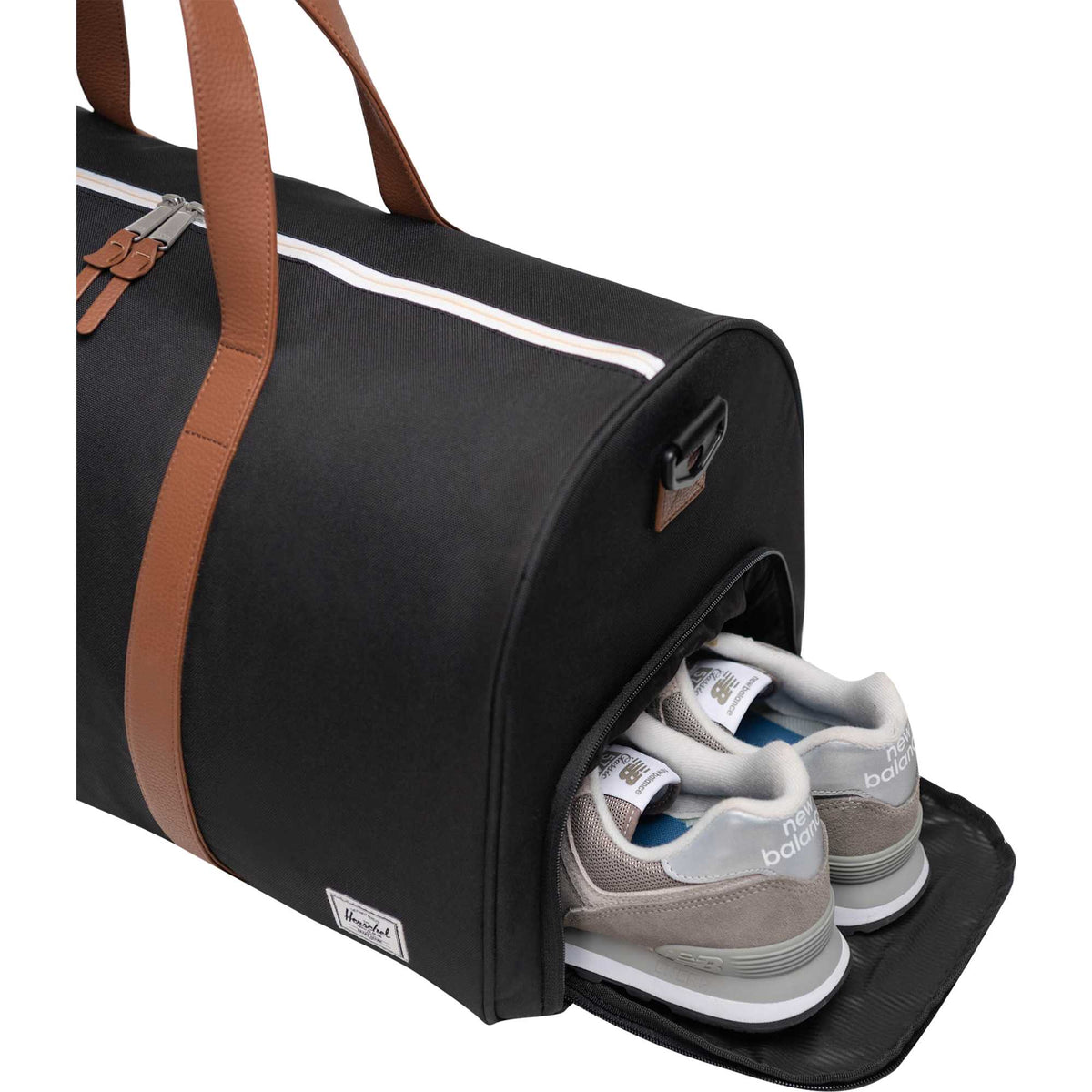 Herschel Novel Duffel Bag in Recycled Polyester Embroidery - Black - Right Angle 2