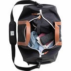 Herschel Novel Duffel Bag in Recycled Polyester Embroidery - Black - Top Open
