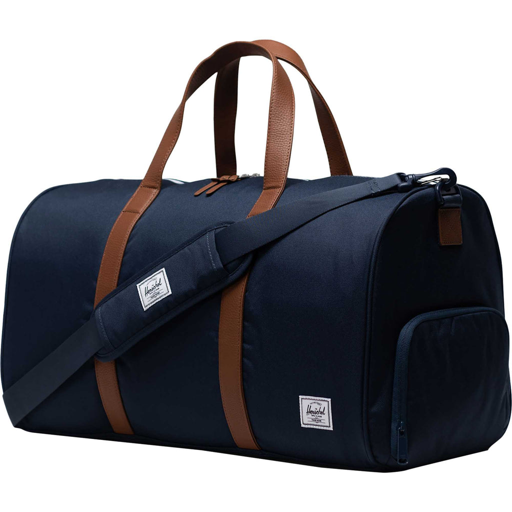 Herschel Novel Duffel Bag in Recycled Polyester Embroidery - Navy - Left Angle