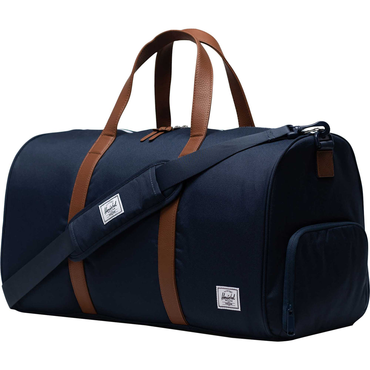 Herschel Novel Duffel Bag in Recycled Polyester Embroidery - Navy - Left Angle