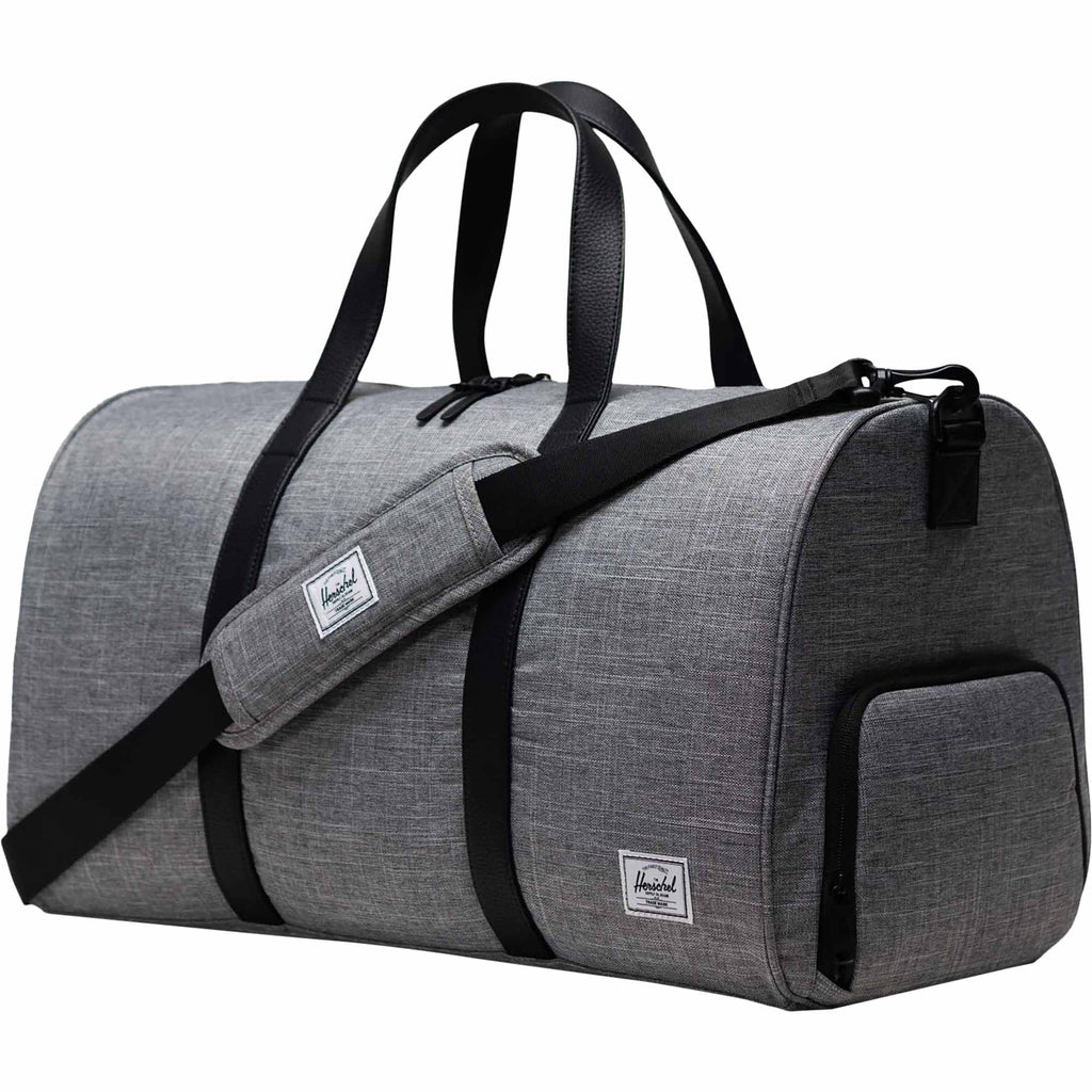 Herschel Novel Duffel Bag in Recycled Polyester Transfer - Raven Crosshatch - Left Angle