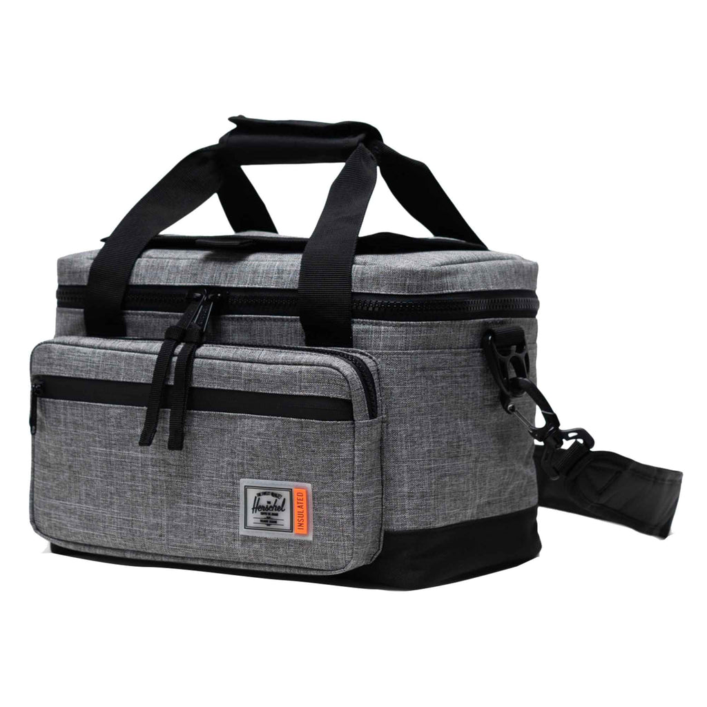 Herschel Pop Quiz Cooler for 12 Cans Transfer - Raven Crosshatch - Left Angle 3