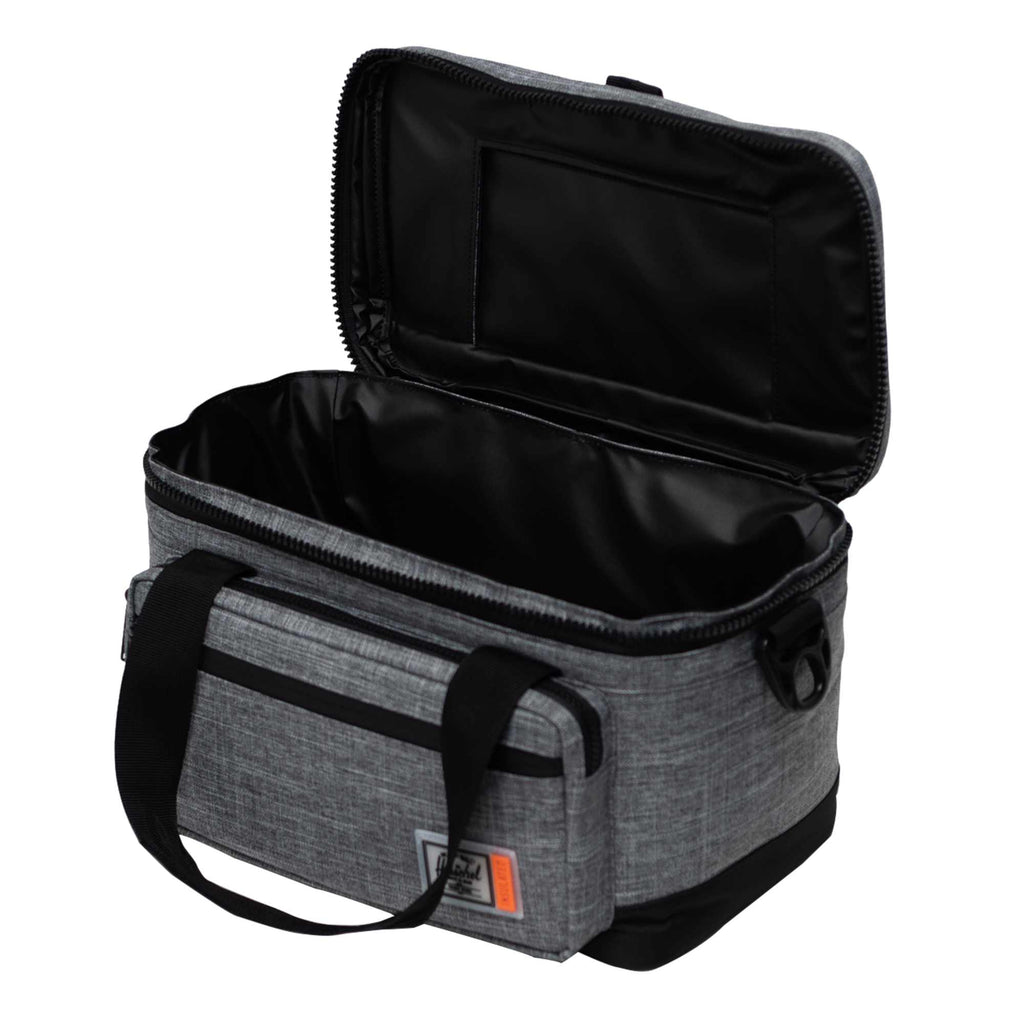 Herschel Pop Quiz Cooler for 12 Cans Transfer - Raven Crosshatch - Left Angle