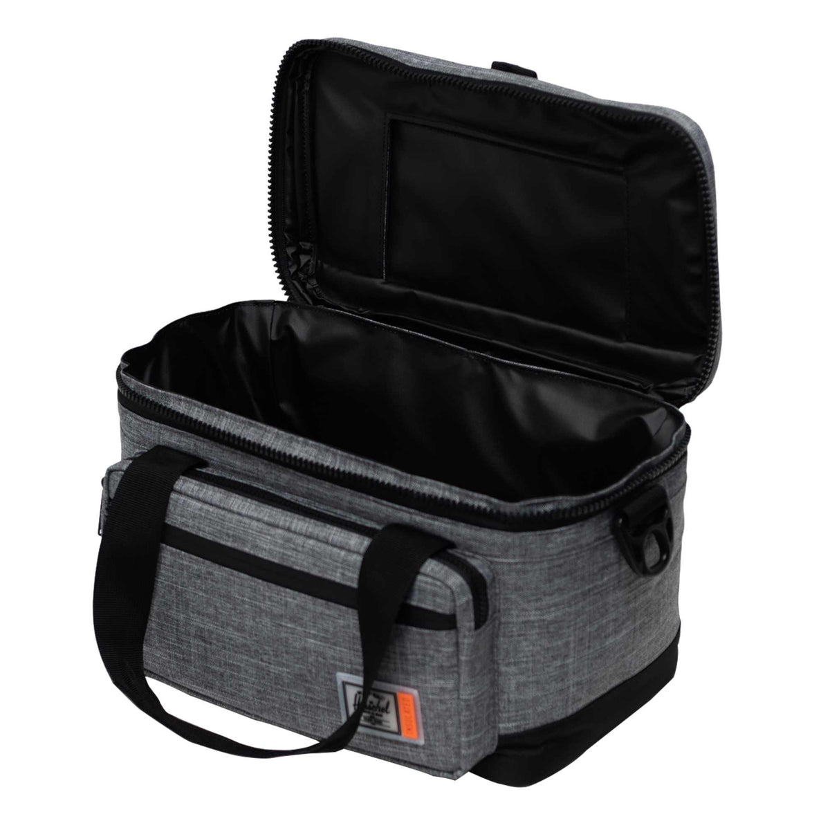 Herschel Pop Quiz Cooler for 12 Cans Transfer - Raven Crosshatch - Left Angle