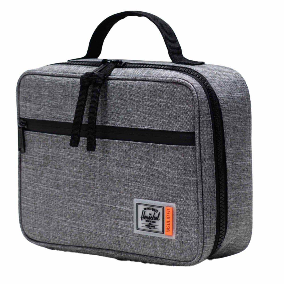 Herschel Pop Quiz Insulated Lunch Box Transfer - Raven Crosshatch - Left Angle