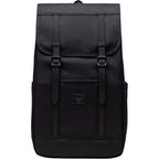 Herschel Retreat Backpack in Recycled Polyester, 15 Inch Embroidery - Black Tonal - Front