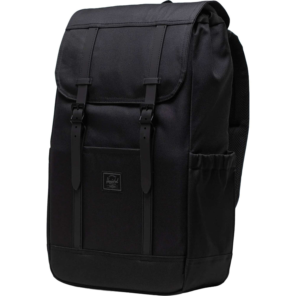 Herschel Retreat Backpack in Recycled Polyester, 15 Inch Embroidery - Black Tonal - Photo 2