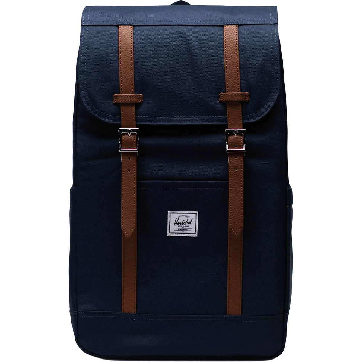 Herschel Retreat Backpack in Recycled Polyester, 15 Inch Embroidery - Navy - Front