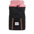 Herschel Retreat Drawstring Backpack in Polycanvas, 15 Inch Embroidery - Black - Front 2