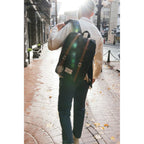 Herschel Retreat Drawstring Backpack in Polycanvas, 15 Inch Embroidery - Black - On Model 2