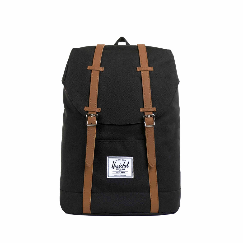 Herschel Retreat Drawstring Backpack in Polycanvas, 15 Inch Transfer - Black - Front