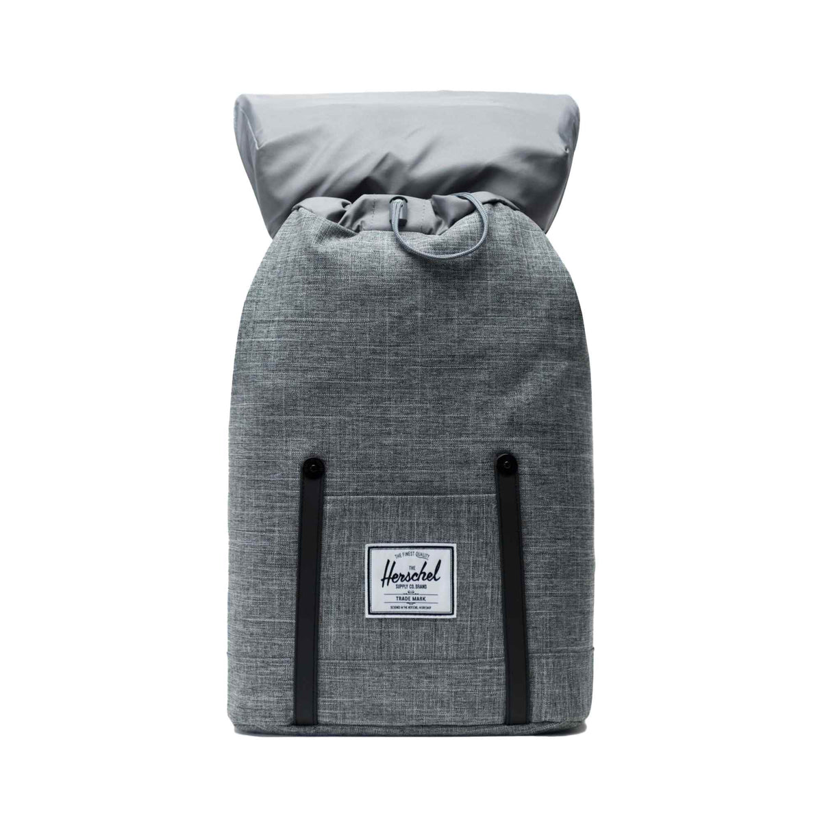 Herschel Retreat Drawstring Backpack in Polycanvas, 15 Inch Transfer - Raven Crosshatch - Front 3