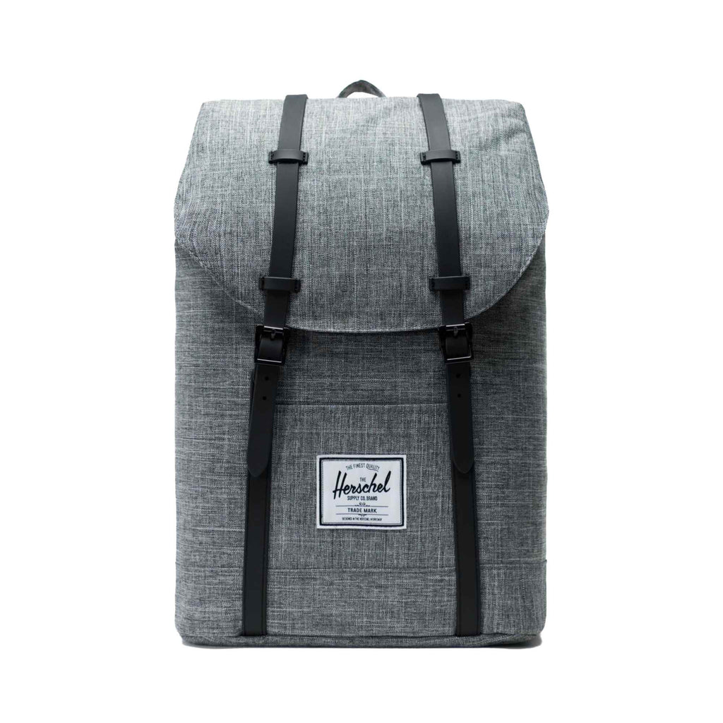 Herschel Retreat Drawstring Backpack in Polycanvas, 15 Inch Transfer - Raven Crosshatch - Front
