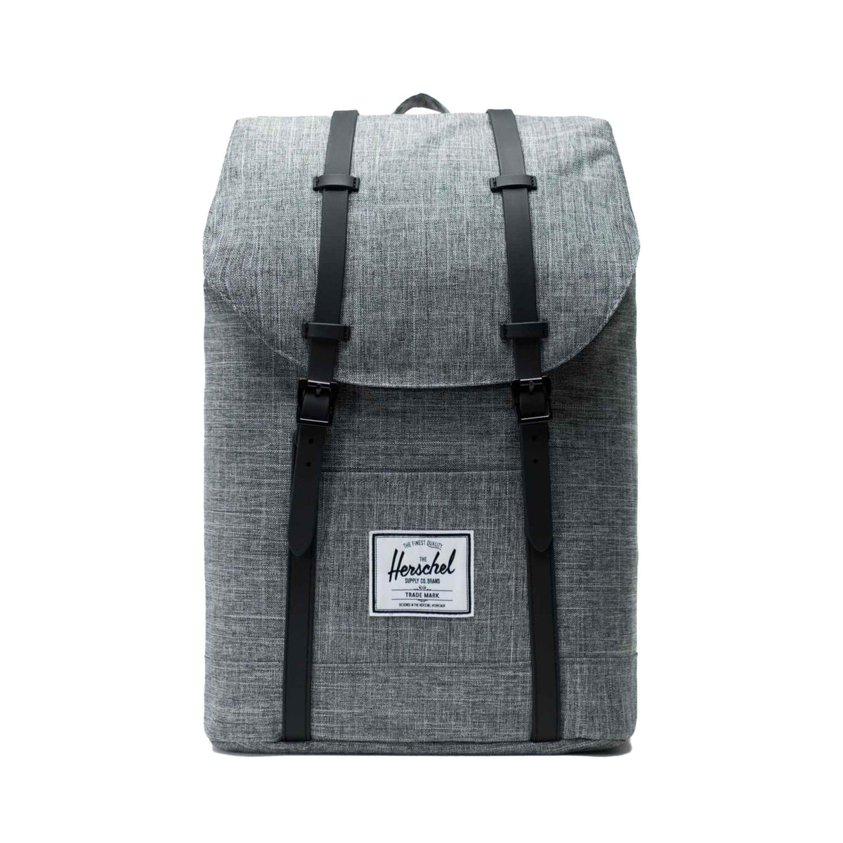 Herschel Retreat Drawstring Backpack in Polycanvas, 15 Inch Transfer - Raven Crosshatch - Front
