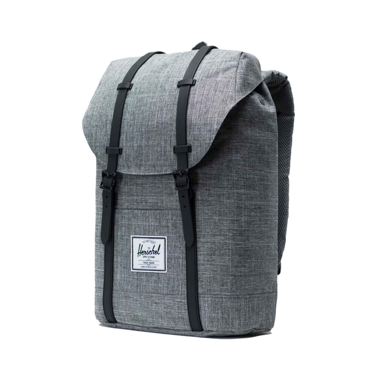 Herschel Retreat Drawstring Backpack in Polycanvas, 15 Inch Transfer - Raven Crosshatch - Right Angle