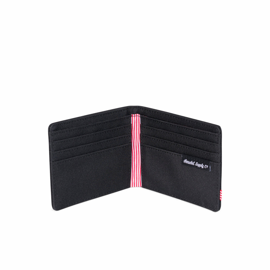 Herschel Roy Bifold Wallet with Coin Pocket Transfer - Black - Open 2