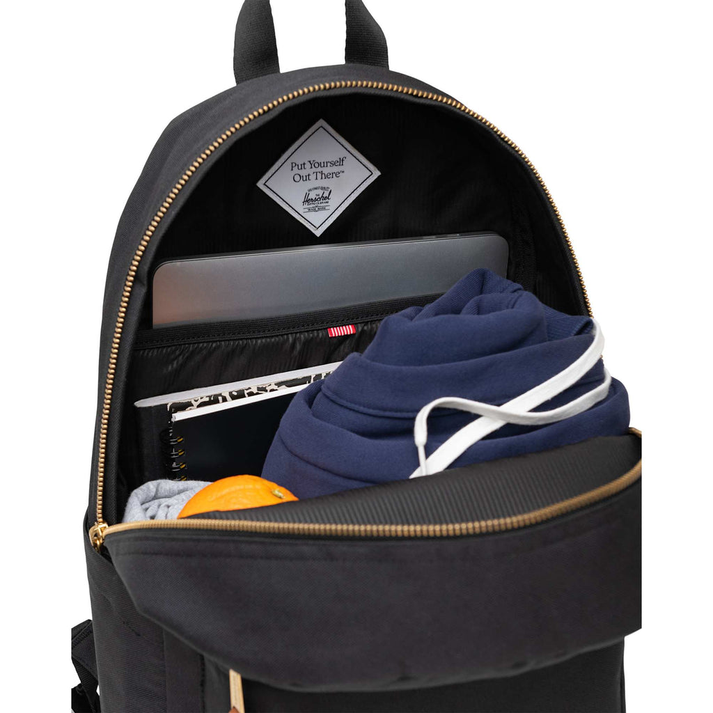 Herschel Settlement Backpack in Recycled Polyester, 15 Inch Transfer - Black - Detail