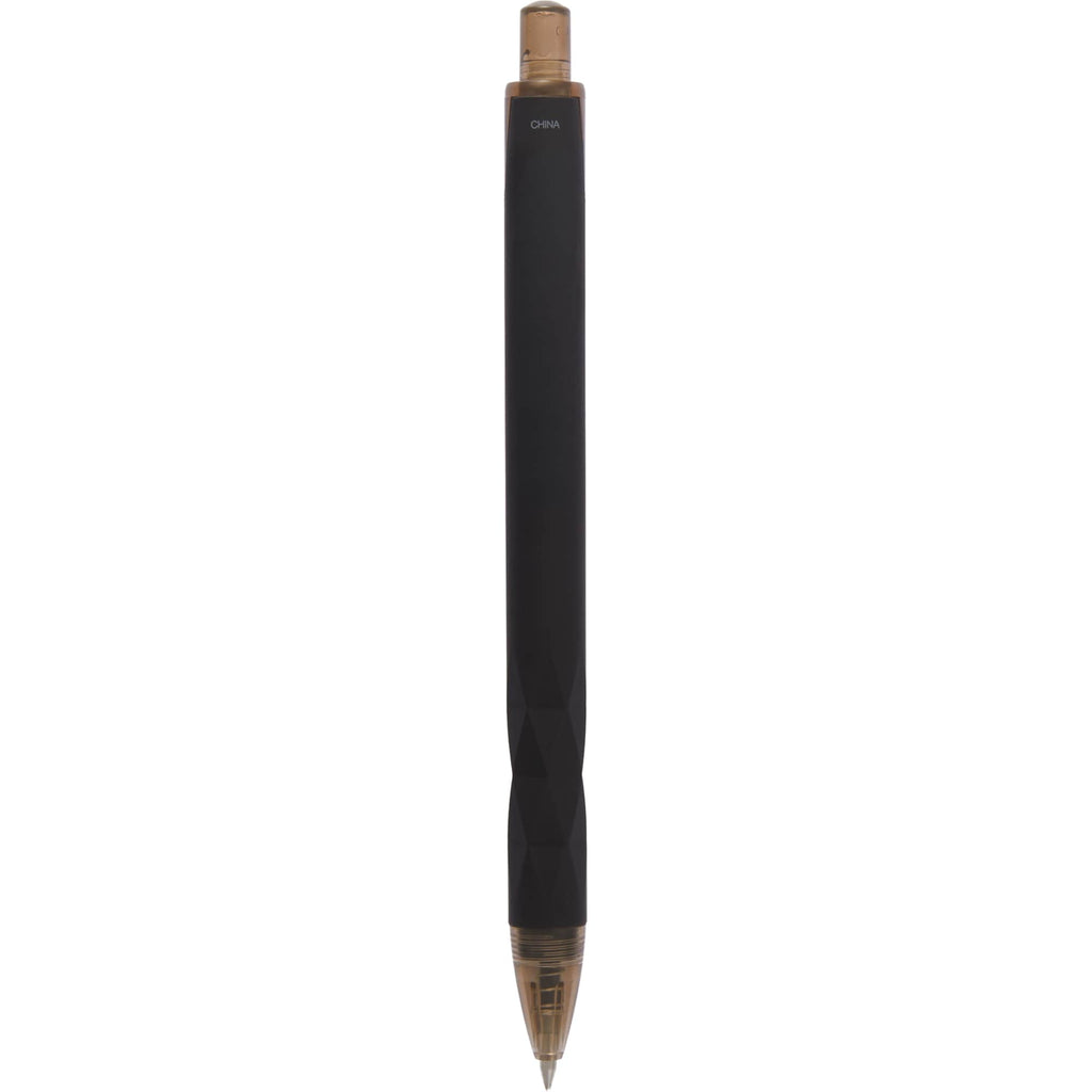 Hexi Soft Touch Gel Pen with Hexagonal Grip Full Color - Black - Back