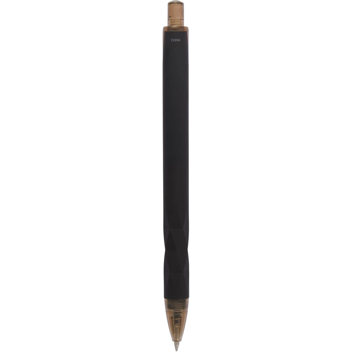 Hexi Soft Touch Gel Pen with Hexagonal Grip Full Color - Black - Back