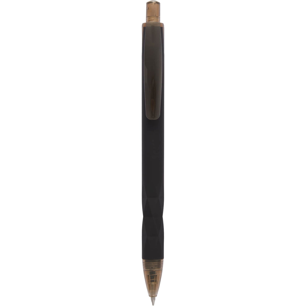 Hexi Soft Touch Gel Pen with Hexagonal Grip Full Color - Black - Clip