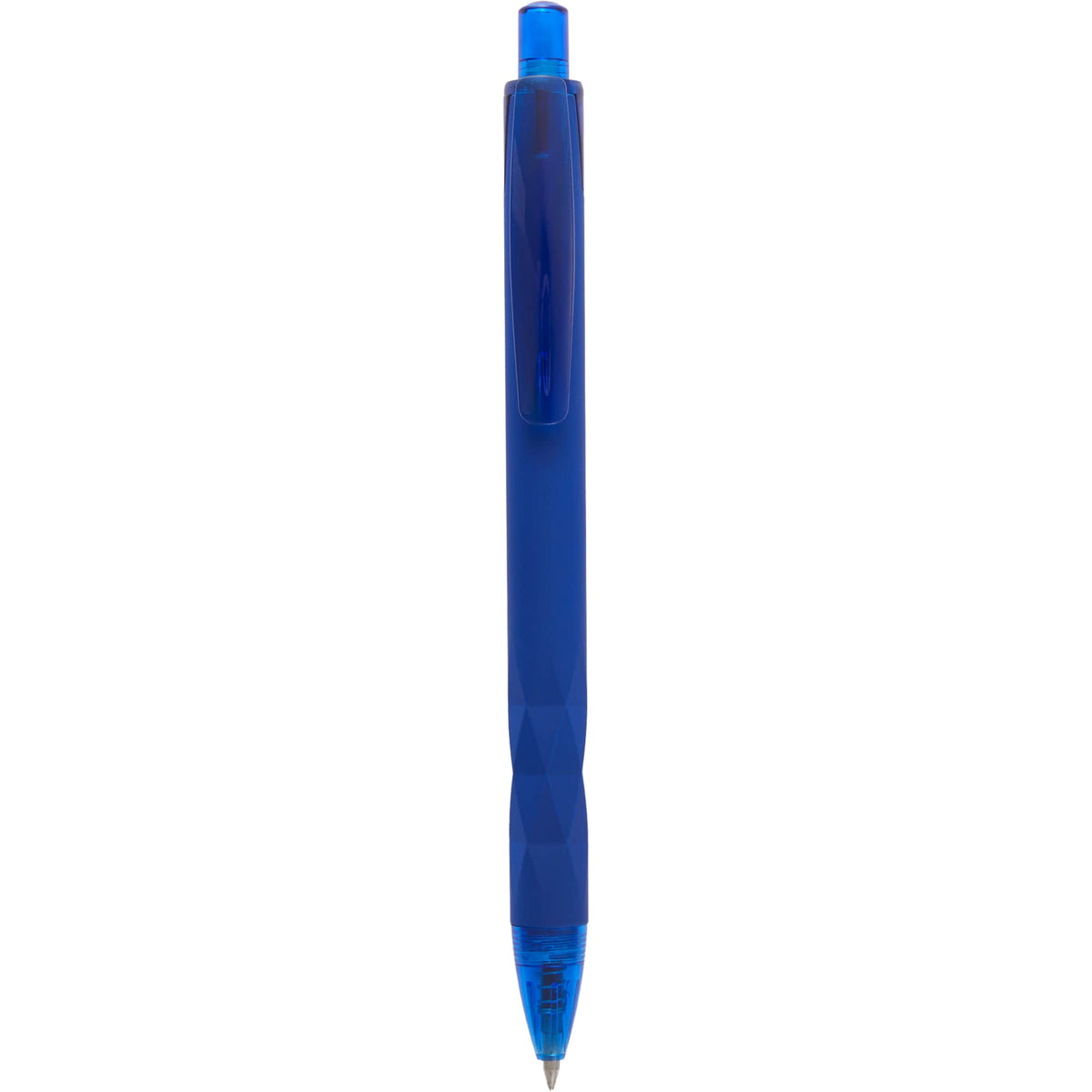 Hexi Soft Touch Gel Pen with Hexagonal Grip Full Color - Blue - Clip