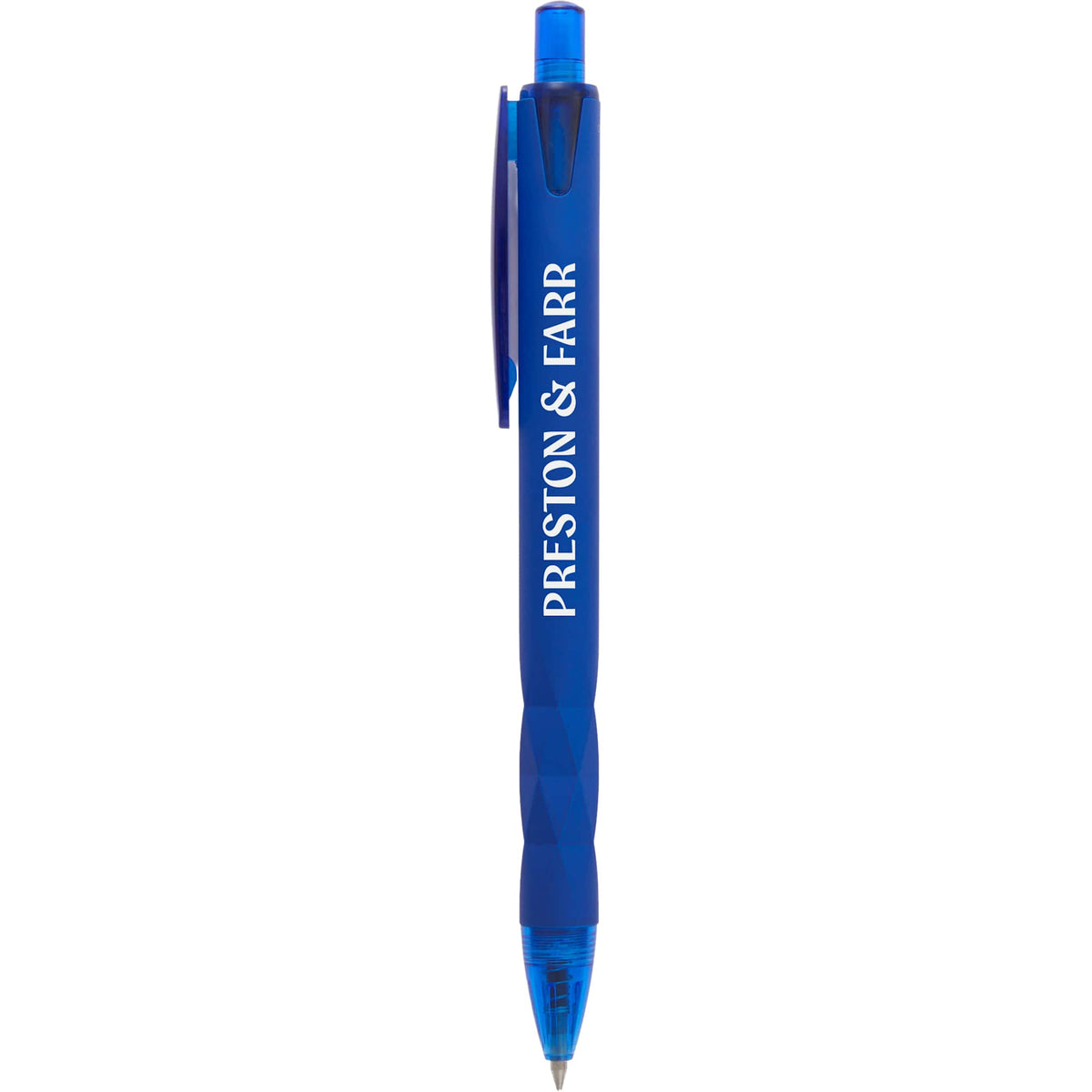 Hexi Soft Touch Gel Pen with Hexagonal Grip Full Color - Blue - Front
