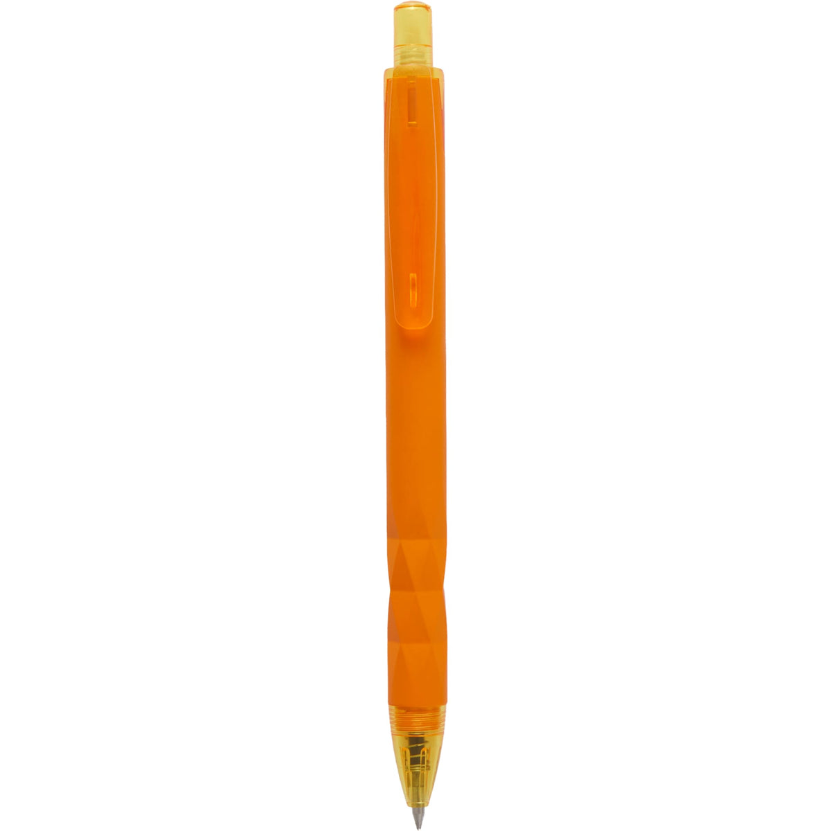 Hexi Soft Touch Gel Pen with Hexagonal Grip Full Color - Orange - Clip
