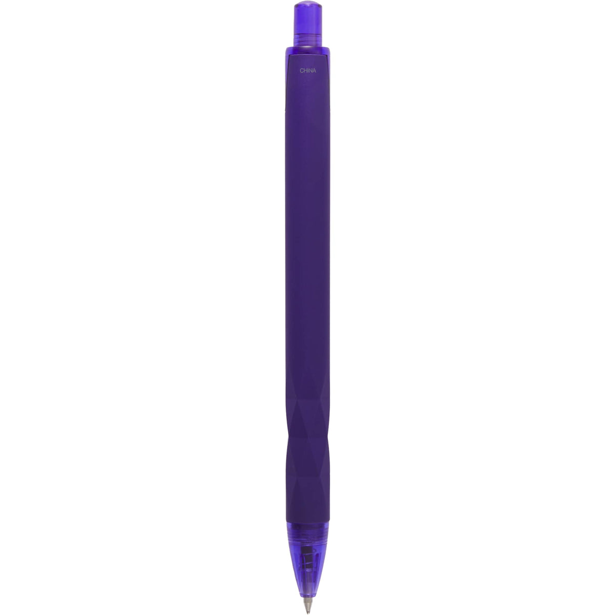 Hexi Soft Touch Gel Pen with Hexagonal Grip Full Color - Purple - Back