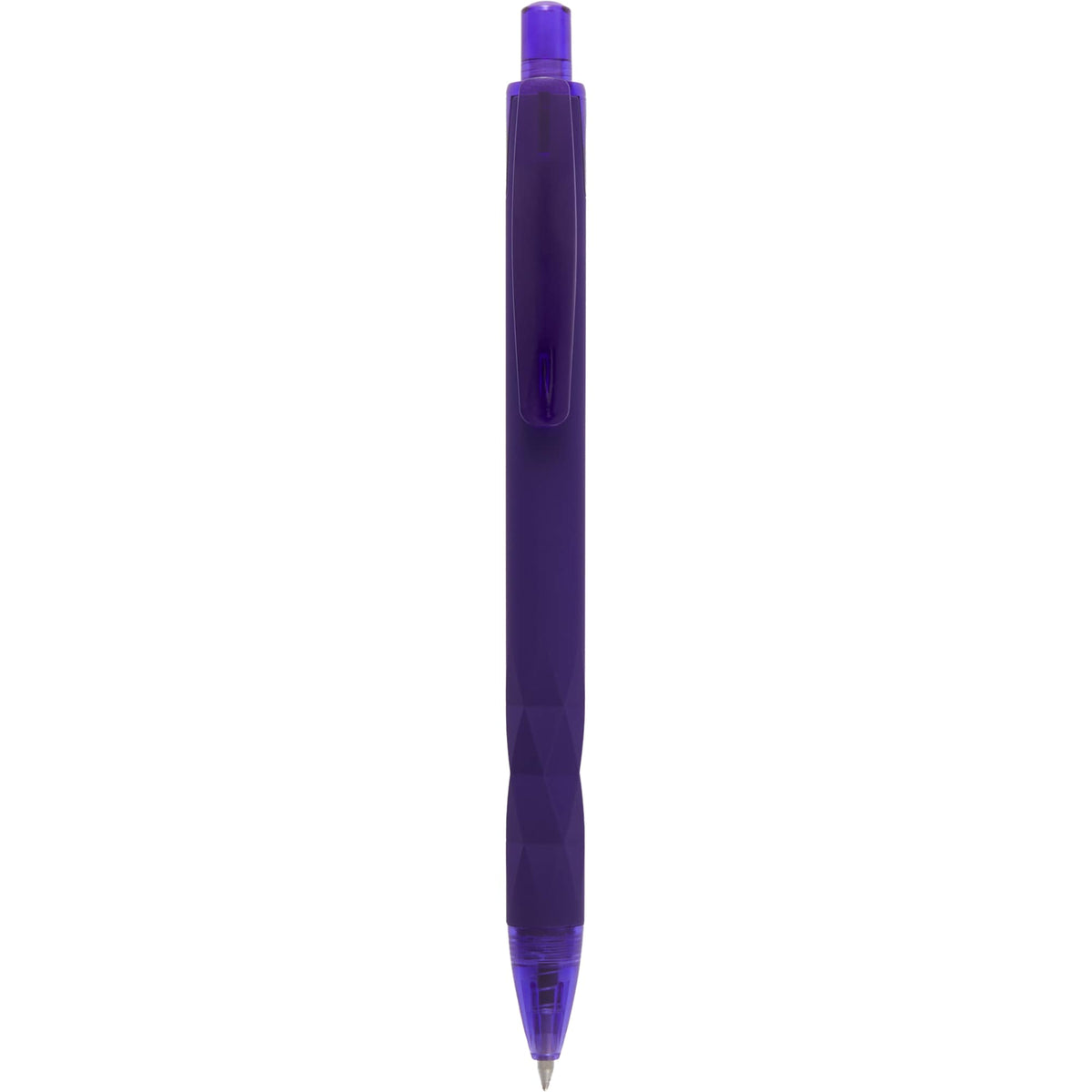 Hexi Soft Touch Gel Pen with Hexagonal Grip Full Color - Purple - Clip